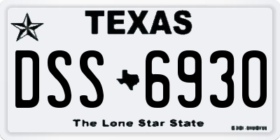 TX license plate DSS6930