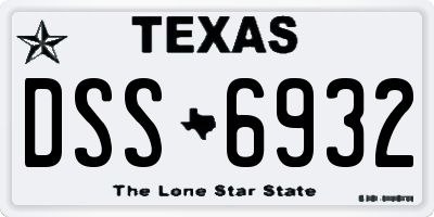 TX license plate DSS6932