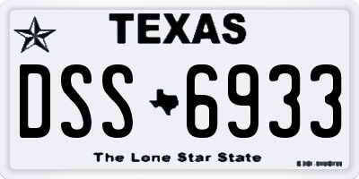 TX license plate DSS6933
