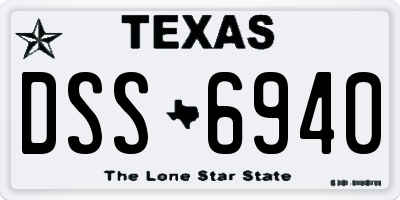 TX license plate DSS6940