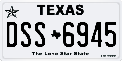 TX license plate DSS6945