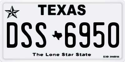 TX license plate DSS6950