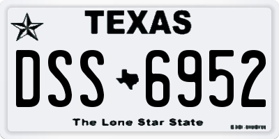 TX license plate DSS6952