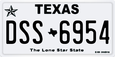 TX license plate DSS6954