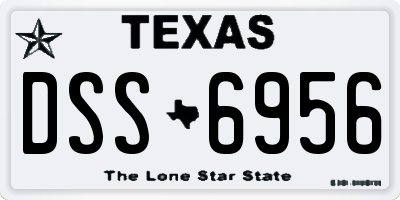 TX license plate DSS6956
