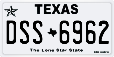TX license plate DSS6962