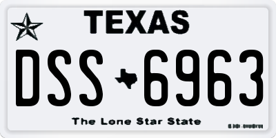 TX license plate DSS6963