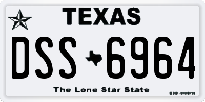 TX license plate DSS6964
