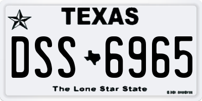 TX license plate DSS6965