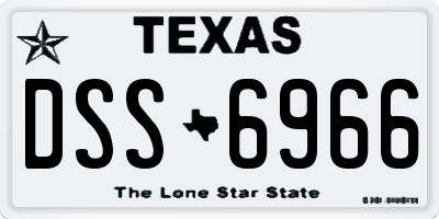 TX license plate DSS6966