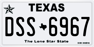 TX license plate DSS6967