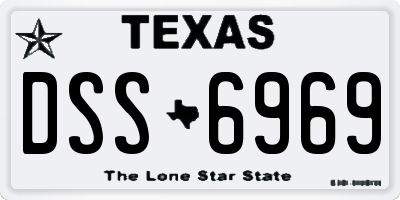 TX license plate DSS6969