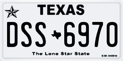 TX license plate DSS6970