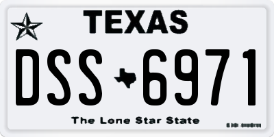 TX license plate DSS6971