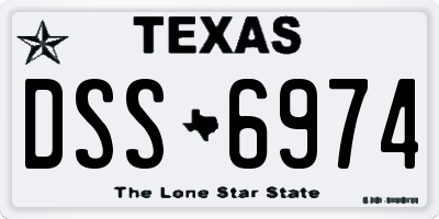 TX license plate DSS6974