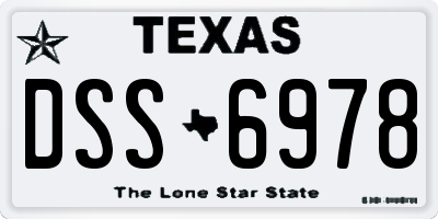 TX license plate DSS6978
