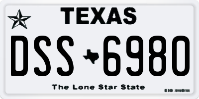TX license plate DSS6980