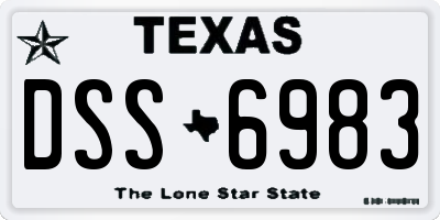 TX license plate DSS6983