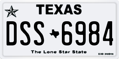TX license plate DSS6984