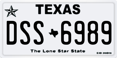 TX license plate DSS6989