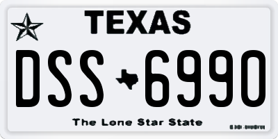 TX license plate DSS6990