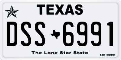 TX license plate DSS6991