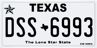 TX license plate DSS6993
