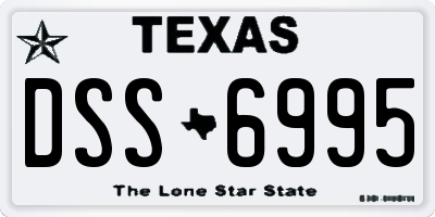 TX license plate DSS6995