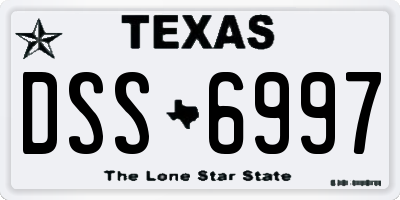 TX license plate DSS6997