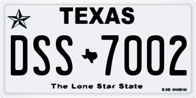 TX license plate DSS7002