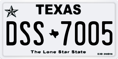 TX license plate DSS7005