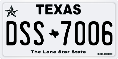 TX license plate DSS7006