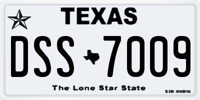 TX license plate DSS7009