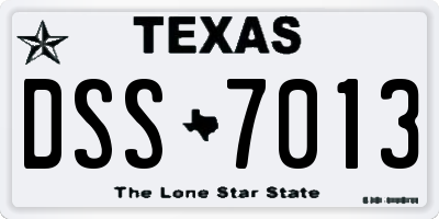 TX license plate DSS7013