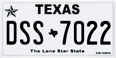 TX license plate DSS7022