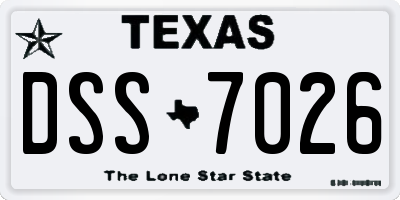 TX license plate DSS7026