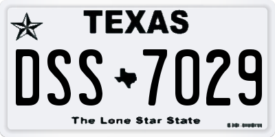 TX license plate DSS7029