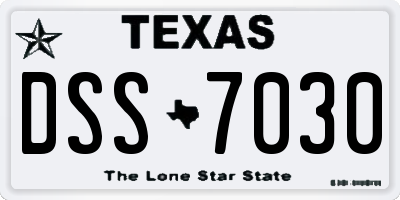 TX license plate DSS7030