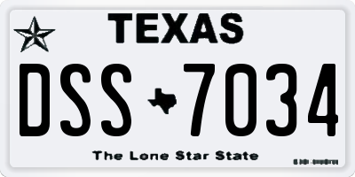 TX license plate DSS7034