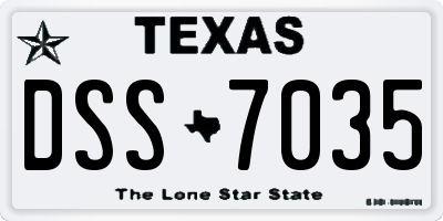 TX license plate DSS7035