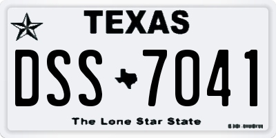 TX license plate DSS7041