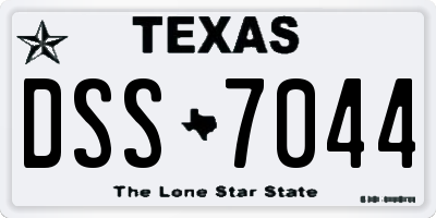 TX license plate DSS7044