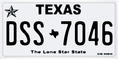 TX license plate DSS7046