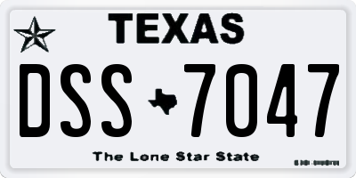 TX license plate DSS7047