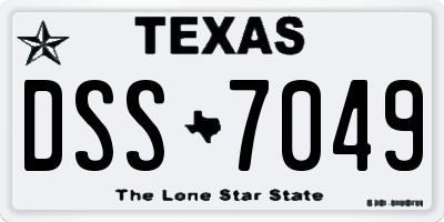 TX license plate DSS7049