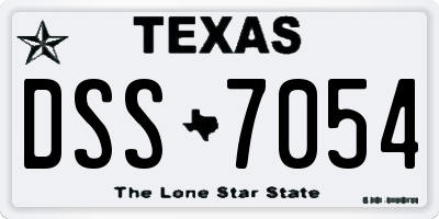 TX license plate DSS7054