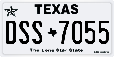 TX license plate DSS7055