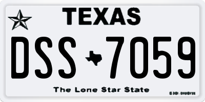 TX license plate DSS7059