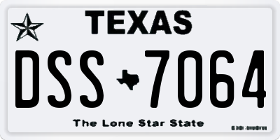 TX license plate DSS7064