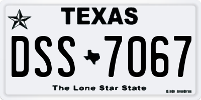 TX license plate DSS7067